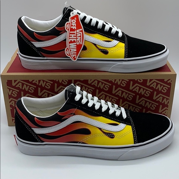 VANS men’s OLD SKOOL FLAME black/black true white - Picture 14 of 16